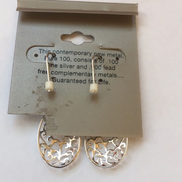PURE 100 DANECRAFT SILVER FILIGREE EARRINGS NWT - Picture 3 of 7